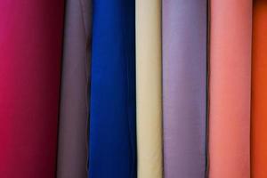 Close up of fabric - textile background,Multi-colored clothes photo