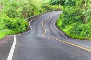 Countryside road with trees on both sides,Curve of the road photo