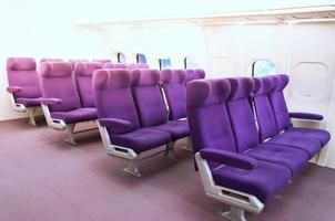 Passenger seats in the aircraft.view from inside of the plane,the airplane's seats photo