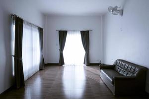 Curtains window decoration interior of room,empty room with window and curtains photo