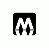 M company logo. M with it's reflections monogram. vector