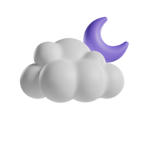 icono 3d de la noche nublada png