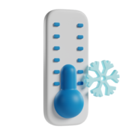 ícone 3d frio do termômetro png