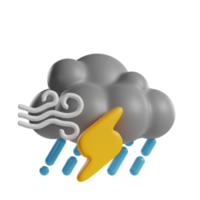 Gewitter 3D-Symbol png