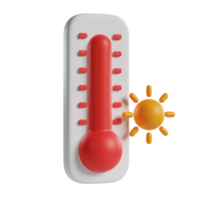 termómetro caliente icono 3d png
