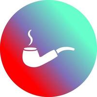 Unique Lit Smoking Pipe Vector Icon