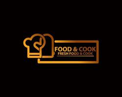 Plantilla de diseño de logotipo de icono de vector de restaurante de comida de sombrero de chef