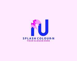 logotipo inicial de la letra n splash vector