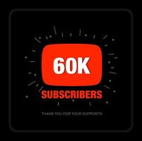 600K Subscribers thank you post. Thank you fans for 600K Subscribers. vector