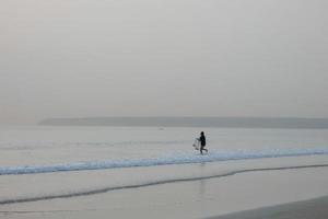 Beach shore fishing, traditional fishing as a hobby photo