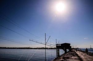 Fishing nets by the sea photo