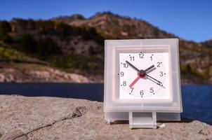 Clock by the ocean photo