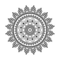 mandala, garabatos de plantilla de patrón de mandala, patrones de adorno redondo para henna, mehndi, tatuaje, página de libro para colorear vector