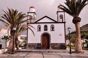 Church and palm trees photo