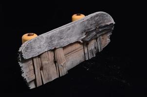 Old wooden skateboard photo