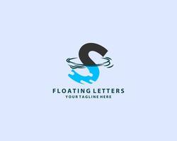 logotipo abstracto de la letra s con efecto de salpicadura de agua con color natural vector