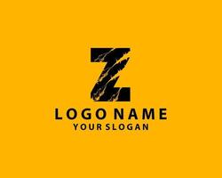 grunge initial letter Z icon, scratch effect. modern template logo design vector