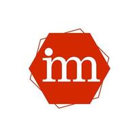 inm en vector hexagonal. soy monograma. logotipo de tipografía inm.