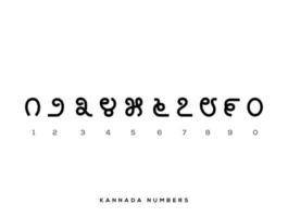 0 a 9 números kannada establecen vector. dígitos canarés. vector