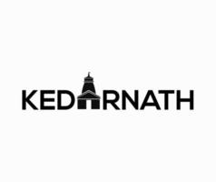 tipografía kedarnath con el templo kedarnath dentro del error tipográfico. kedarnath es el nombre de un señor shiva. vector