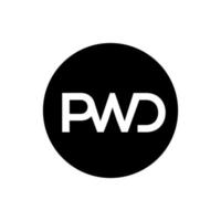 monograma de la empresa pwd. iniciales del logotipo de letras pwd vector