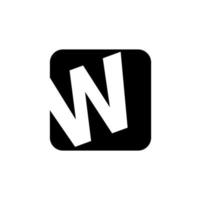 monograma w. letra w en el logo cuadrado negro. vector