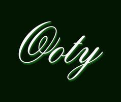 Ooty place name written in typography. Ooty in india tourism place. vector