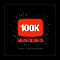 100K Subscribers thank you post. Thank you fans for 1 vector