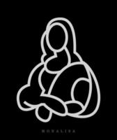 Mona Lisa in carved line graphic. Mona lisa in graphic form with line work. vector