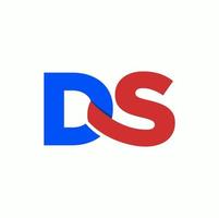 DS company initial letters monogram. Joined DS letters. DS blue and red logo. vector