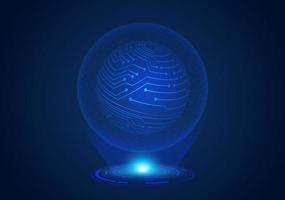 Blue Modern Holographic Globe vector