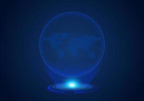 Blue Modern Holographic Globe vector