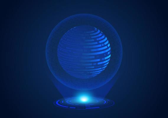 Blue Modern Holographic Globe