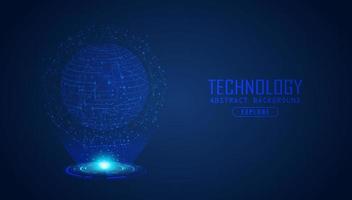 Modern Holographic Globe on Technology Background vector