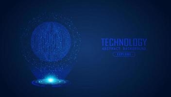 Modern Holographic Globe on Technology Background vector