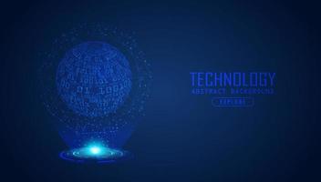 Modern Holographic Globe on Technology Background vector