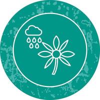 Flower with rain Vector Icon