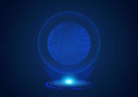 Blue Modern Holographic Globe vector