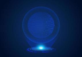 globo holográfico moderno azul vector