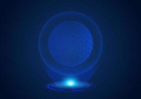 Blue Modern Holographic Globe vector