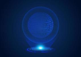 Blue Modern Holographic Globe vector