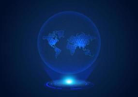 Blue Modern Holographic Globe vector