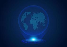 globo holográfico moderno azul vector