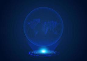 Blue Modern Holographic Globe vector