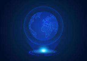 Blue Modern Holographic Globe vector