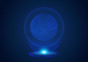 Blue Modern Holographic Globe vector