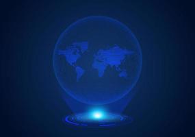 Blue Modern Holographic Globe vector