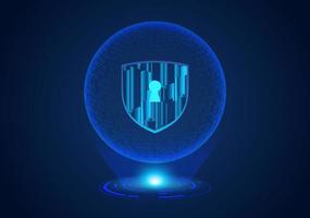 Blue Modern Holographic Padlock vector