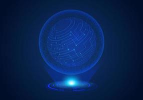 Modern Holographic Globe vector