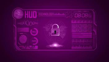 Modern HUD Technology Screen Background with padlock vector